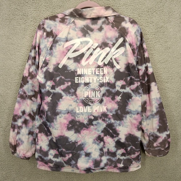PINK Victoria's Secret XS Multicolor Tie Dye Jacket Lightweight Windbreaker‎ - Picture 4 of 13